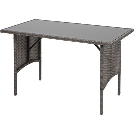 Mendler Tavolo in Poly Rattan HWC-G19, 120x75cm - grigio