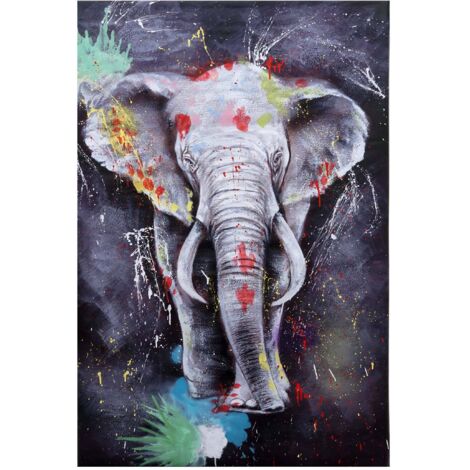 Dipinto a mano pittura ad olio su tela HHG-767 150x100cm elefante (1/5)