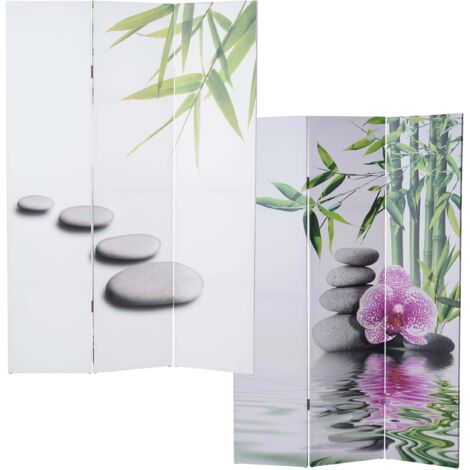 Mendler Paravento Decorativo A 6 Pannelli M68 - 180x240cm, Doppia Immagine, Struttura In Legno, Versione Scritte - 3