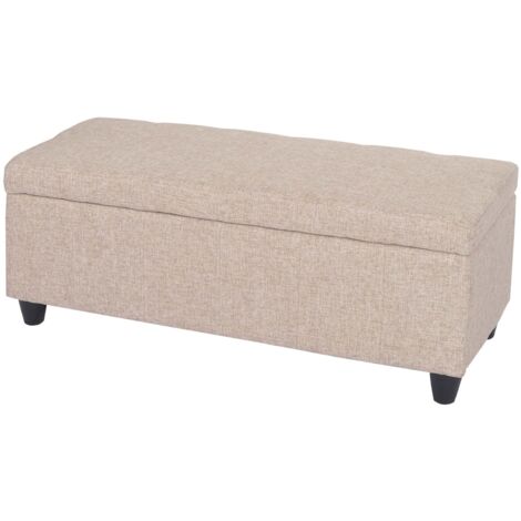 Panca contenitore elegante Kriens tessuto 114x45x45cm beige