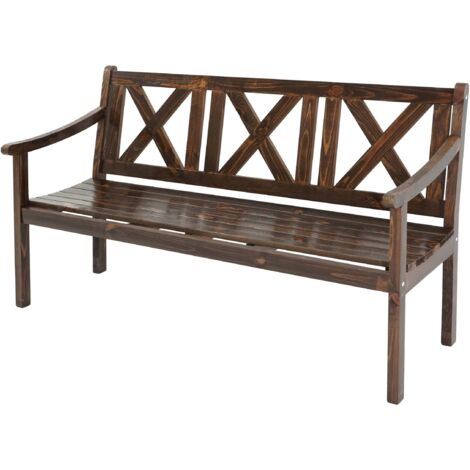 Letto con ripiano senza materasso in legno massello marrone 140x190 cm