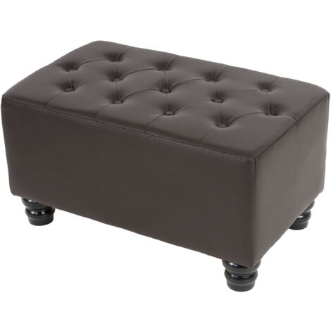 Pouf poggiapiedi ottomano in tessuto beige OSLO