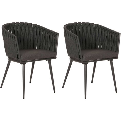 set di 2 poltrone da giardino in poly rattan Halden