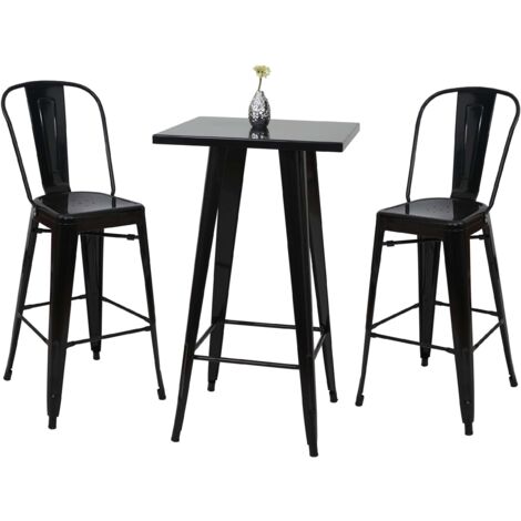 Set Colazione Industriale 2 Posti Con Tavolo E Sedie - Marrone, Legno, Compatto Per Cucina
