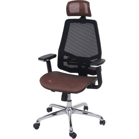 Poltrona da ufficio girevole in tessuto nero e strisce blu base con