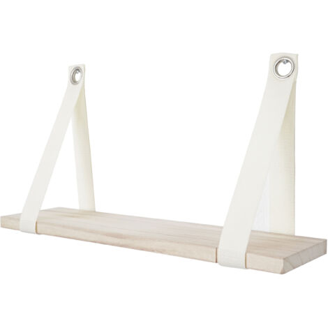 Mensola ripiano shabby vintage moderno Var legno paulonia 13x50x27cm naturale (1/4)