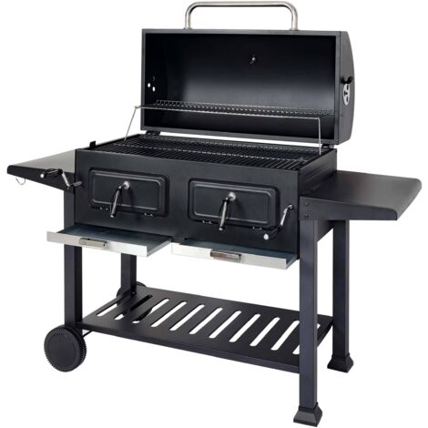 Barbecue a carbone con braciere regolabile in altezza e ruote Boston X