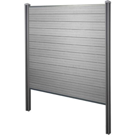 Frangivento fendivista pannello privacy con montanti alti Sarthe WPC 195cm grigio