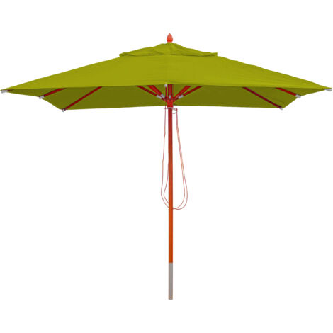 Mendler Ombrellone Rotondo HWC-C57: 3m, Legno E Alluminio, Tessuto 300g/m², Arancione, Resistente UV