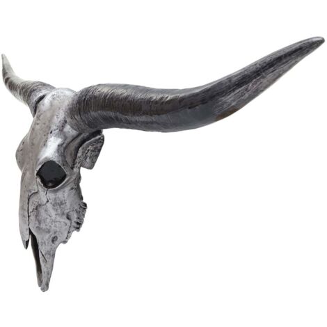 Teschio Toro Argento 45cm Teschio Di Toro Decorativo In Poliresina - Trofeo Da Parete Argento Trofeo Teschio Poliresina Argento 45cm - Foto 9