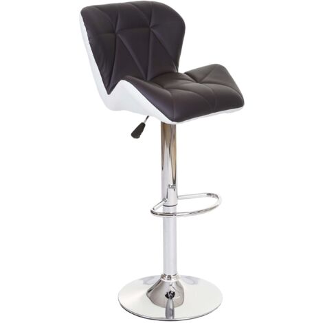 [NON UTILIZZATO] Coppia sgabelli con poggiapiedi HHG-156 acciaio cromato ecopelle marrone (1/5)