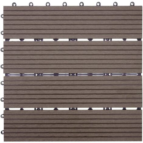 [NON UTILIZZATO] Piastrelle pavimentazione da esterno Rhone T831 WPC 30x30cm 11 pezzi 1mq marrone lineare