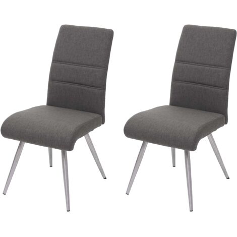 Set di 2 sedie moderne senza braccioli della metà del secolo scorso, con seduta imbottita e struttura in metallo nero, per cucina, sala da pranzo, reception e sala d'attesa