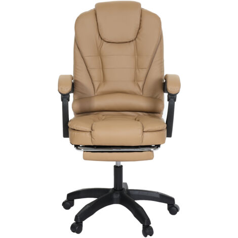 DoChair Sedia Ufficio Ergonomica Con Poggiapiedi - Reclinabile 140&deg; In Ecopelle - Portata 150kg - Colore Caff&egrave;