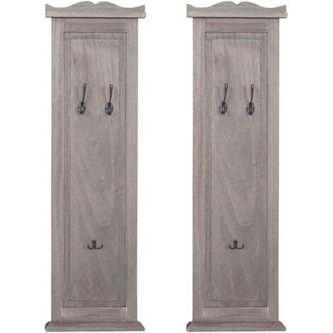 Mendler Appendiabiti Pensile In Legno Paulonia – Shabby Vintage Con Scritta Family Rules, Cm 76x31x10