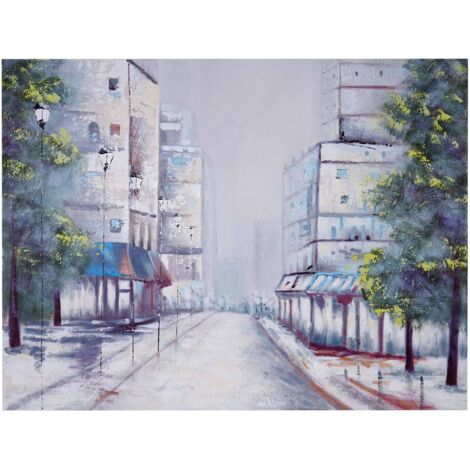 [NON UTILIZZATO] Dipinto a mano pittura ad olio su tela 120x90cm viale (1/5)