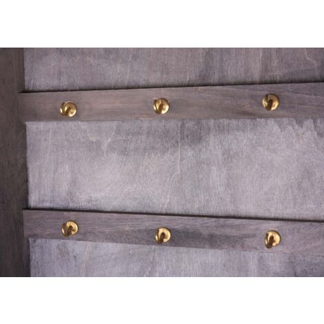 Portachiavi Vintage In Legno Di Paulonia Con Sportello Magnetico - Modello Virginia, 6 Ganci, 27x27 Cm