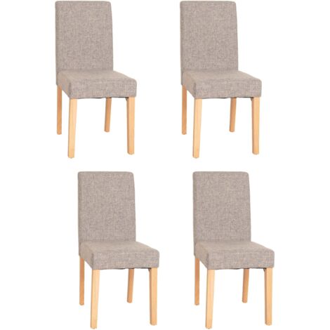 Set 4x sedie Littau ecopelle sala da pranzo 43x56x90cm marrone piedi scuri