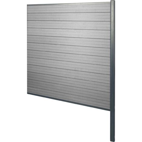 [NON UTILIZZATO] Pannello supplementare frangivento fendivista privacy con montanti alti Sarthe WPC alluminio premium 185cm grigio