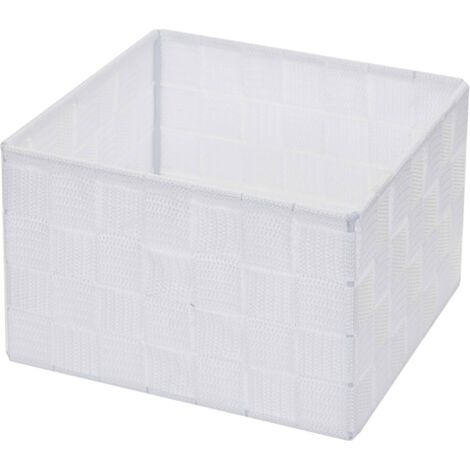 [NON UTILIZZATO] Cesta contenitore portaoggetti HHG-258 19x19x12cm S bianco (1/5)