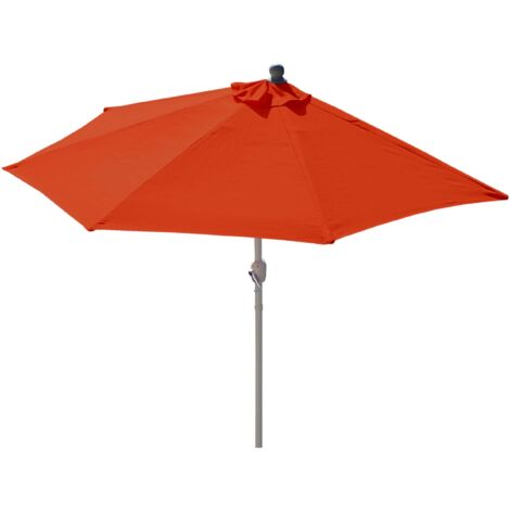 NON UTILIZZATO] Ombrellone Da Parete Balcone Salvaspazio Mezzaluna Semicircolare Parla 135x260x252cm Avorio Con Base 76978714