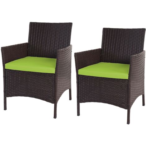 Mendler Set 2 Poltrone Giardino Halden In Polyrattan Antracite, Con Cuscini Sfoderabili, Dimensioni 60x59x83cm, Carico Max 120kg
