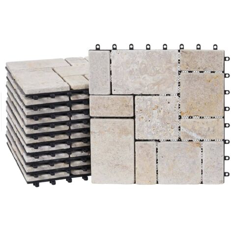 Piastrelle Per Esterni In WPC Mendler Rhone T831 - 30x30 Cm, 11 Pezzi Per 1 Mq, Colore Teak, Resistente A Intemperie E UV