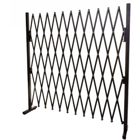 Recinto traliccio a fisarmonica estensibile HHG-930 alluminio marrone, altezza 153cm, larghezza 36-300cm