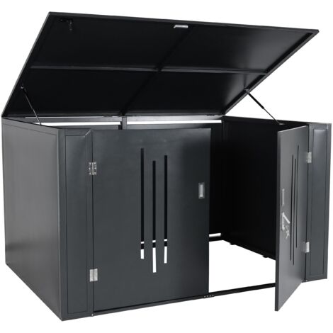 Garage biciclette armadio 4 posti con serratura HHG-686 acciaio zincato 121x202x150cm antracite