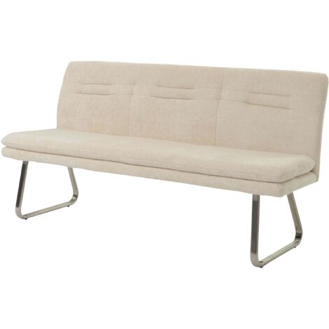 Panca Imbottita Da Interno Mendler HWC-H70 In Tessuto E Acciaio Inox Grigio Scuro, Lunghezza 180 Cm – Perfetta Per Soggiorno E Sala Da Pranzo