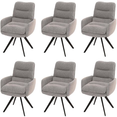 Set Di 2 Sedie Da Pranzo HOMMPA Boucle Bianche - Moderne E Imbottite Con Gambe In Metallo Per Cucina E Sala