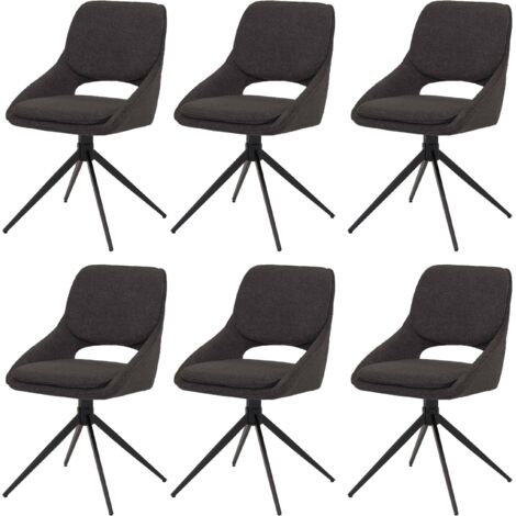 Set 6x Sedie Con Seduta Girevole HWC-J69 Velluto Senza Braccioli Rosa - Foto 11