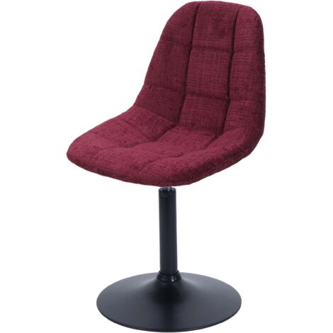 Sedia da pranzo HHG-893, poltroncina sedia da cucina girevole, acciaio Stoffa/tessuto ciniglia (465g/m²), bordeaux (1/5)
