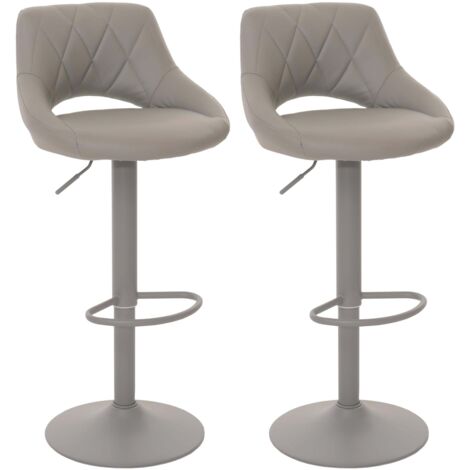 CLP Sgabello da bar Tover I Sgabello da banco regolabile in altezza I Sedia girevole a 360° con schienale per bancone e bar, Colore:crema, Materiale:Ecopelle