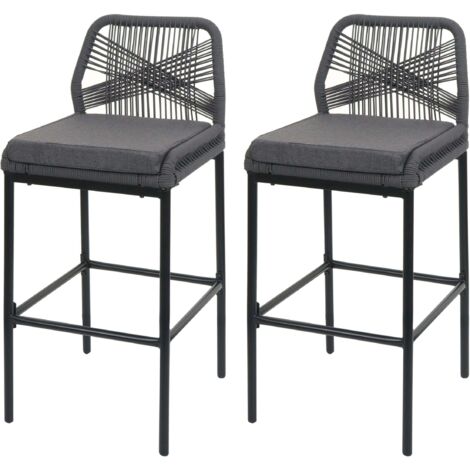 Salottino da esterno giardino HWC-E17 polyrattan nero con cuscini