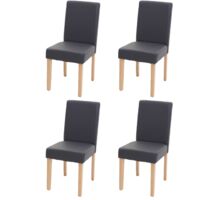 Set 4x sedie Littau ecopelle opaca soggiorno cucina sala da pranzo 43x56x90cm grigio piedi chiari