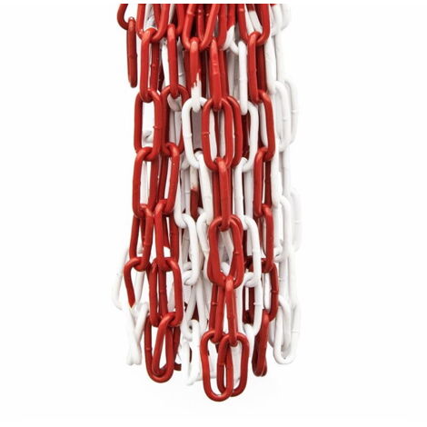 MASIDEF Catena genovese pretagliata maglia lunga saldata Ø 5 mm lunghezza 5 mt n acciaio bianco/rosso (1/2)