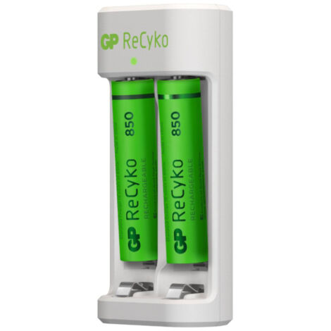 Caricabatterie USB Recyko E211 con 2 Batterie Ricaricabili 1,2V Mini Stilo AAA NiMH 850mAh incluse (1/5)