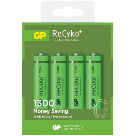 Recyko Batteria Ricaricabile 1,2V Stilo AA 1300mAh (Confezione 4 Pezzi) (1/2)