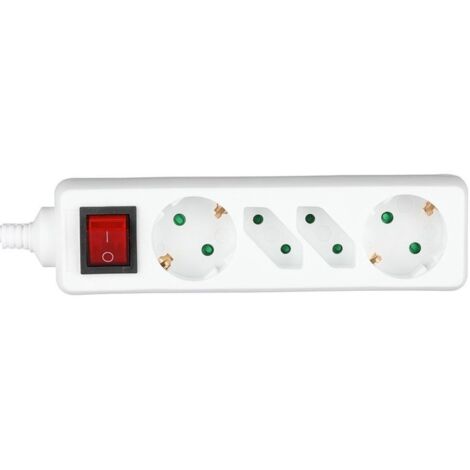 4 Holes Socket Whit Switch (3G 1.5mm2 X 1.5m ) Polybag with Card White (1/5)