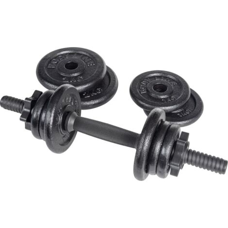 BODYLINE Kit composto da manubrio in vinile con ghiera e dischi ghisa Qualita (1/5)