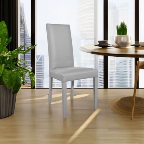 Sedia Nancy ecopelle colore grigio (1/4)