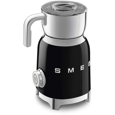 Smeg, montalatte multifunzione mff11bleu, con sistema ad induzione, 6 programmi preimpostati, una funzione manuale, caraffa removibile da 600 ml, tappo misuratore, avvolgicavo integrato, 500w, nero