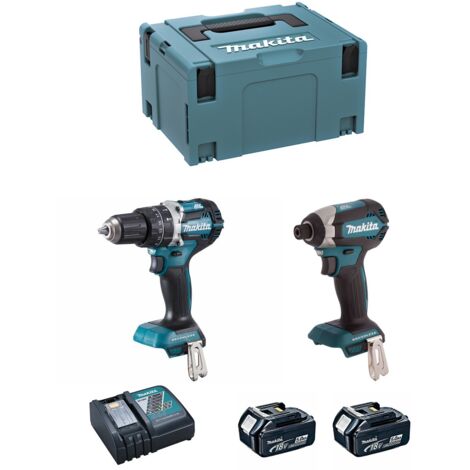 Makita kit dlx2180tj (dhp484 + dtd153 + 2 x 5,0 ah + dc18rc + makpac 3) 0088381827843