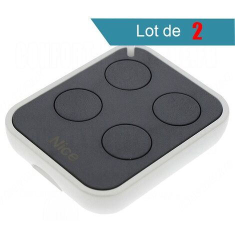 Nice – Télécommande 4 canaux 433.92 MHz – Émetteur mural pour motorisations – Pack de 2 avec piles CR2032 – Compatible avec portails et portes de garage (1/2)