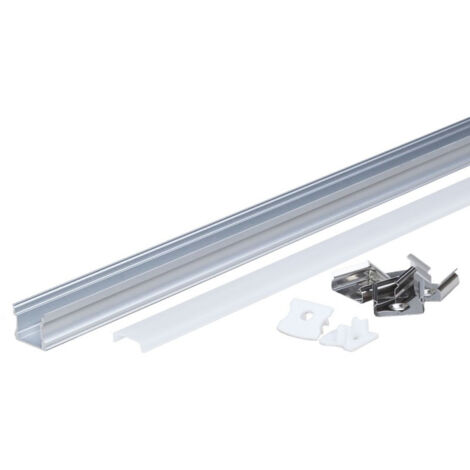 Perfil Aluminio 17,2 mm x h14,4mm Diffuser blanco para 2m LED Tape