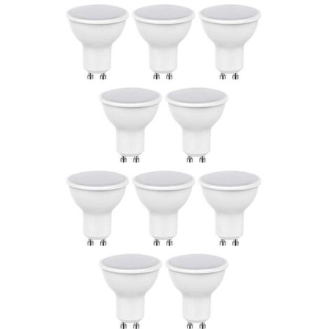 Lote de 10 LED Spots 7W GU10 White Angle 110° White Neutral 4500K