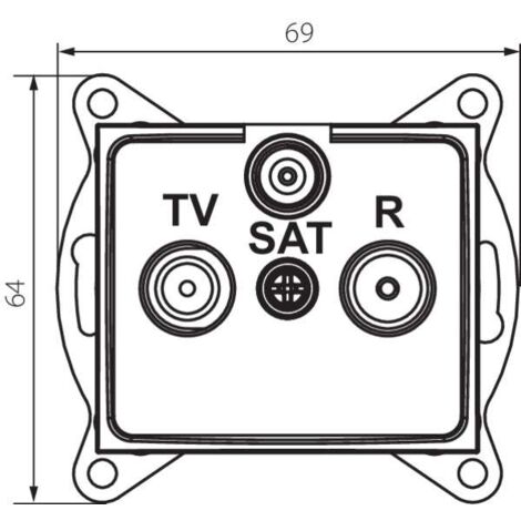 TOMA Terminale TV-FM-SAT 4-4-1,5dB+DC: Presa Derivatrice 3 Uscite Per Antenna - 2
