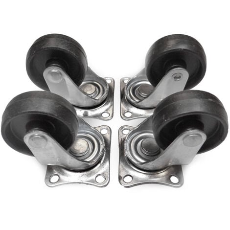 Lote de 4 ruedas negras de 32 mm
