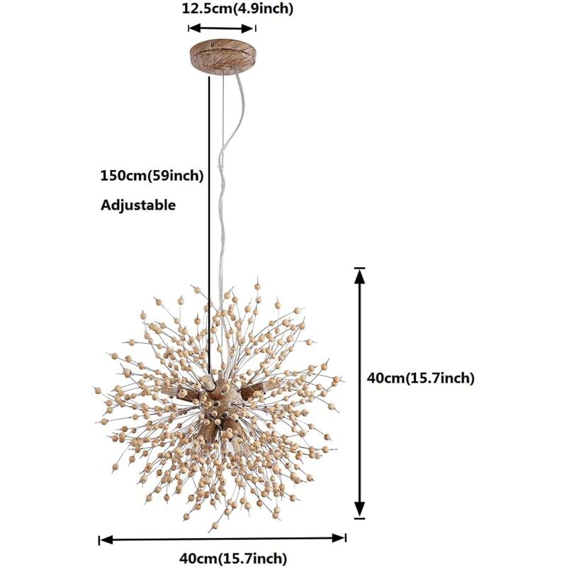 LynPon Modern Firework Chandeliers Dandelion Pendant Light, Chrome